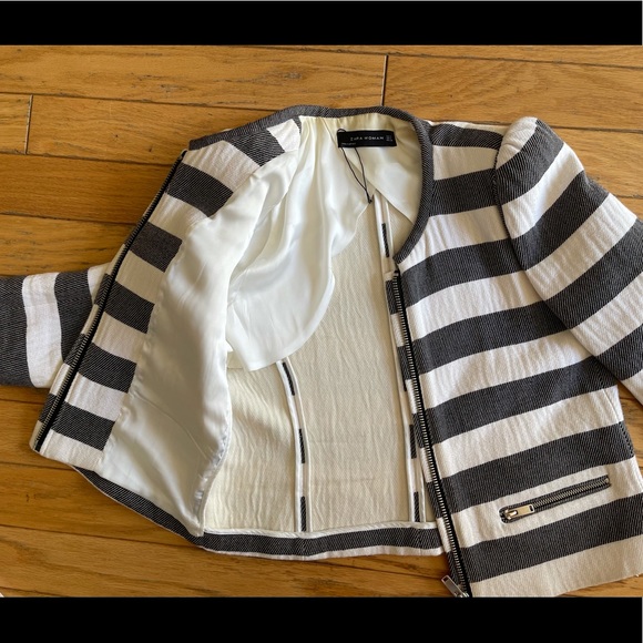 Zara stripped zip blazer/jacket - Picture 5 of 6